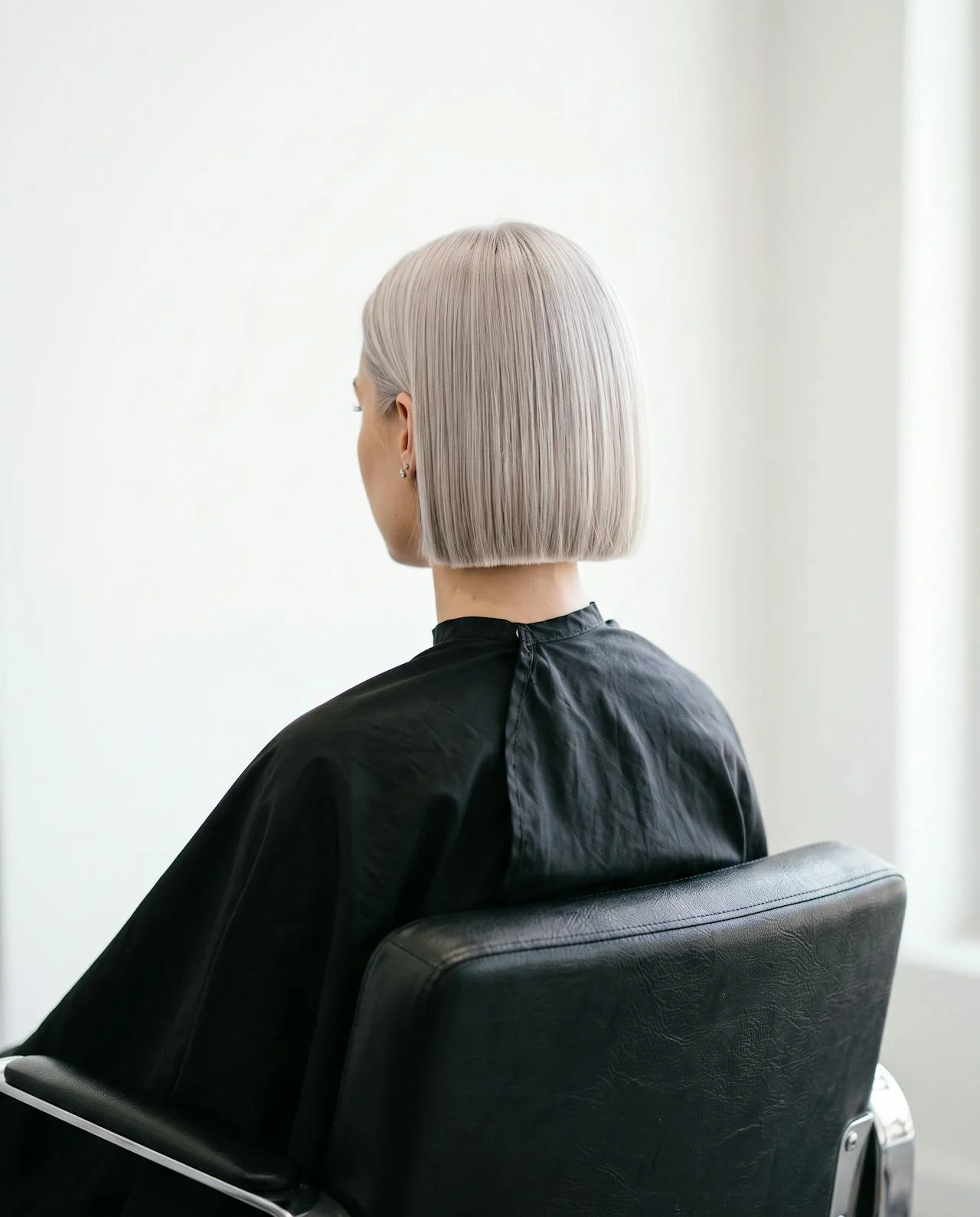 Ash blonde blunt bob